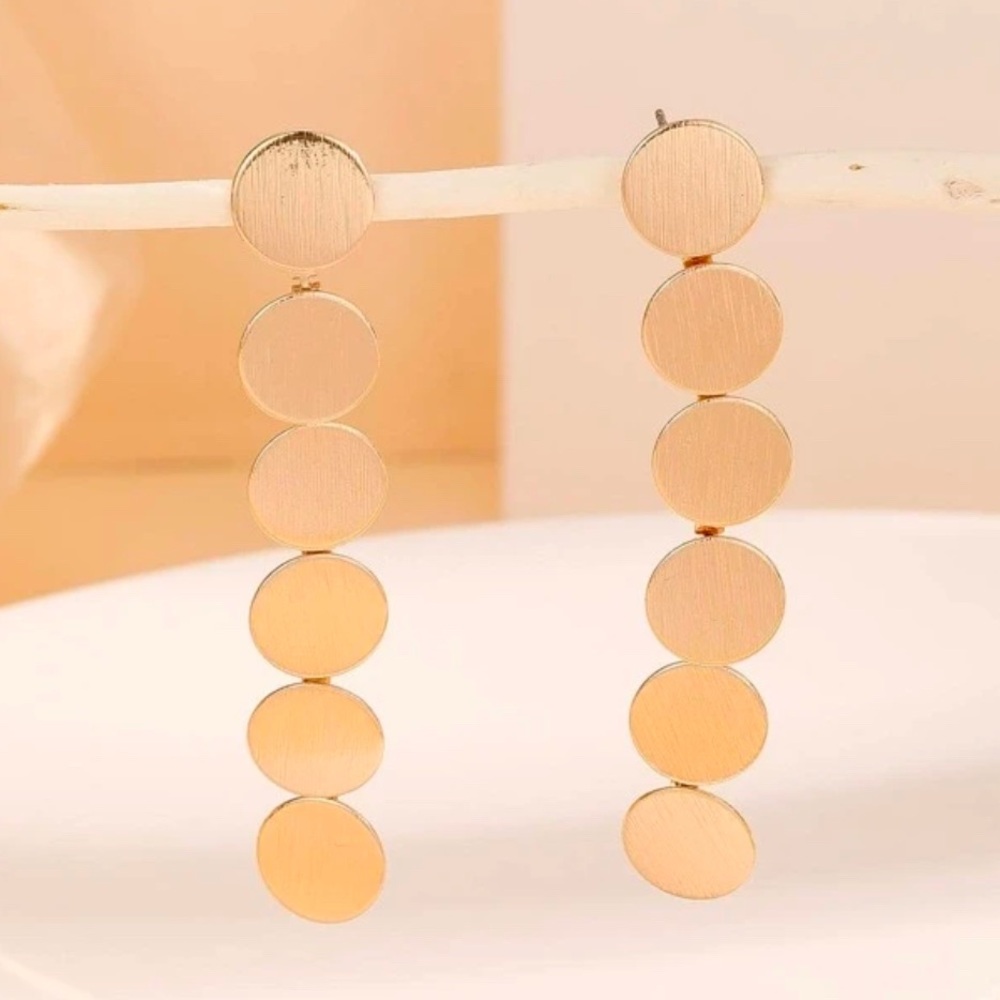 Gold Tassel Circle Earrings